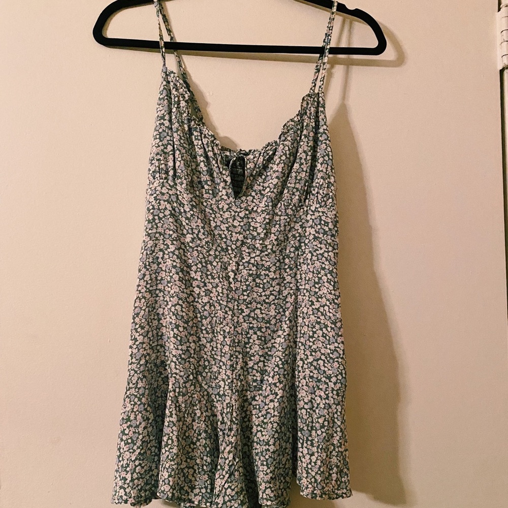 Aeropostale Green Floral Romper